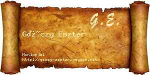 Géczy Eszter névjegykártya