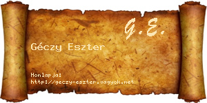 Géczy Eszter névjegykártya